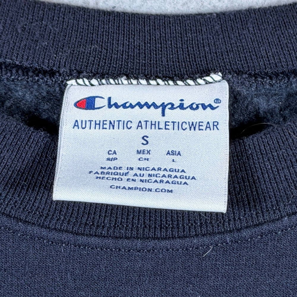 Champion Yale‎ University Crewneck Sweatshirt Navy Blue Small Mens Authentic - Picture 8 of 11